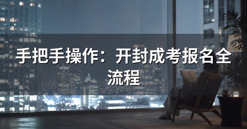 手把手操作：开封成考报名全流程