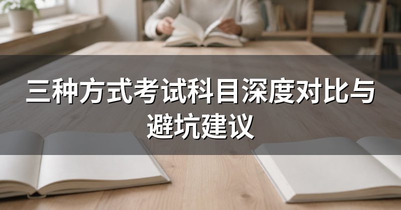 三种方式考试科目深度对比与避坑建议