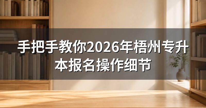 手把手教你2026年梧州专升本报名操作细节
