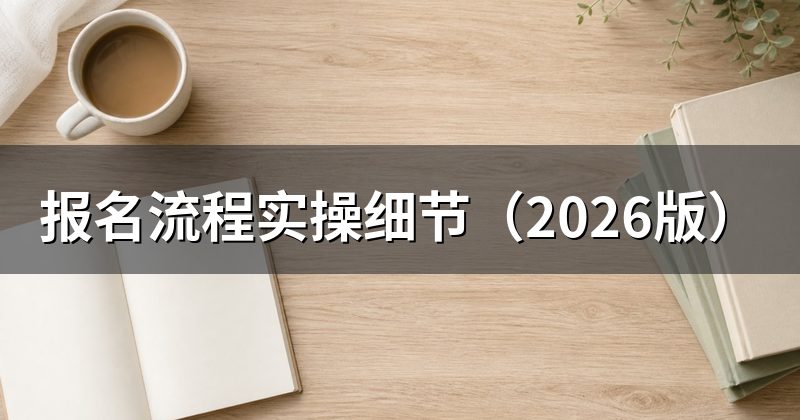 报名流程实操细节（2026版）