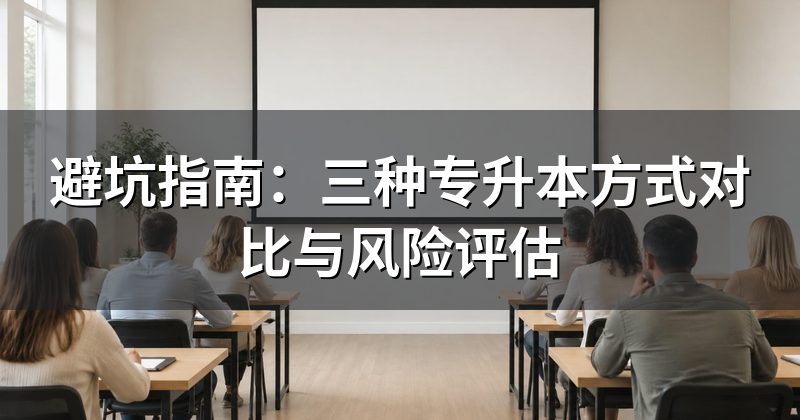 避坑指南:三种专升本方式对比与风险评估