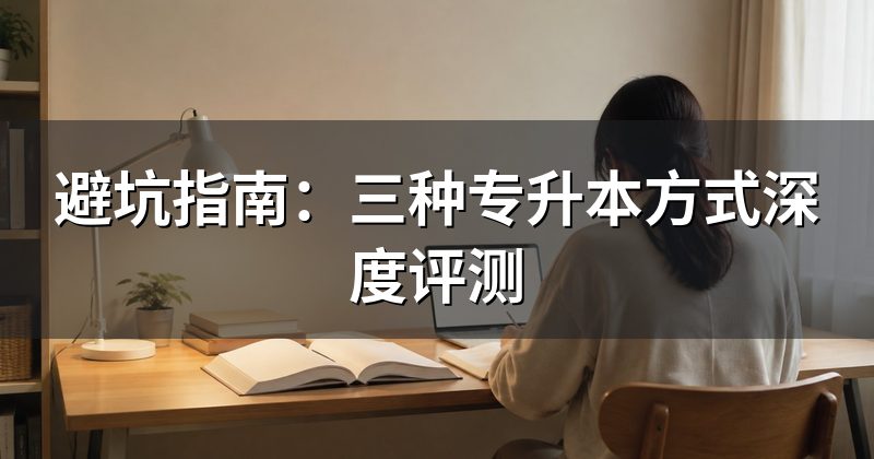避坑指南:三种专升本方式深度评测