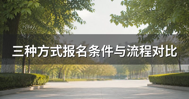 三种方式报名条件与流程对比
