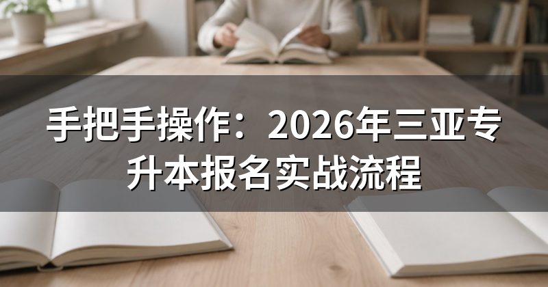 手把手操作:2026年三亚专升本报名实战流程