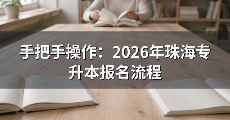 手把手操作:2026年珠海专升本报名流程
