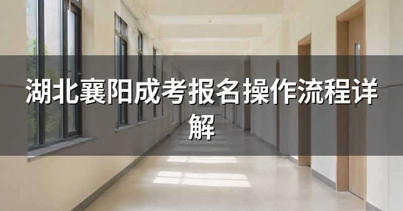 湖北襄阳成考报名操作流程详解