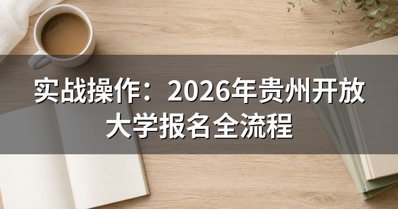 实战操作:2026年贵州开放大学报名全流程
