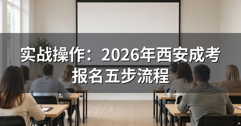 实战操作：2026年西安成考报名五步流程