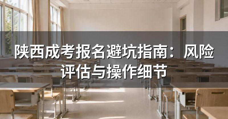 陕西成考报名避坑指南:风险评估与操作细节