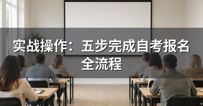 实战操作：五步完成自考报名全流程