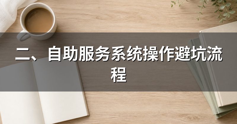 二、自助服务系统操作避坑流程