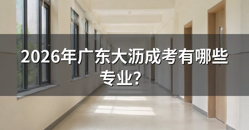2026年广东大沥成考有哪些专业？