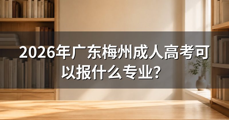 2026年广东梅州成人高考可以报什么专业?