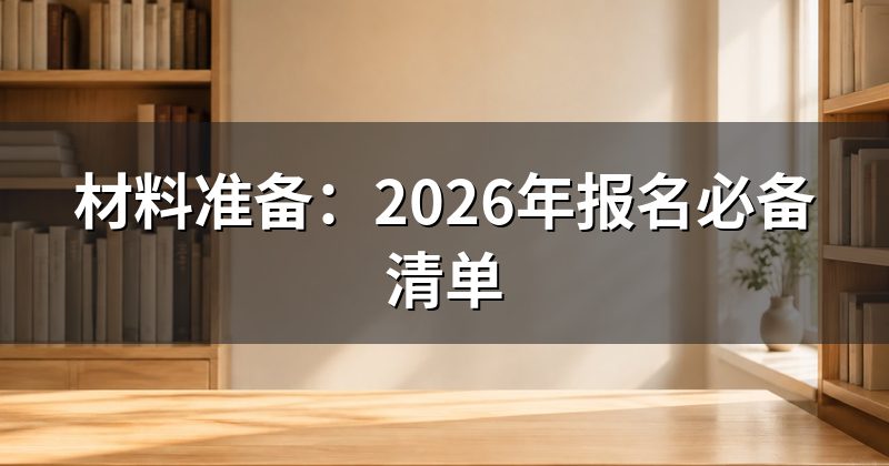 材料准备:2026年报名必备清单