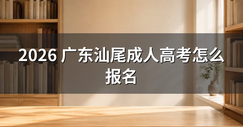 2026 广东汕尾成人高考怎么报名