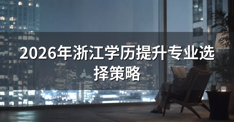 2026年浙江学历提升专业选择策略