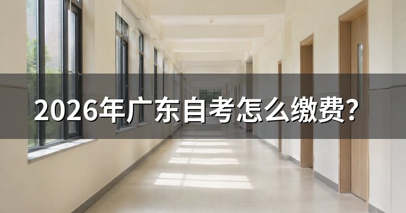2026年广东自考怎么缴费？
