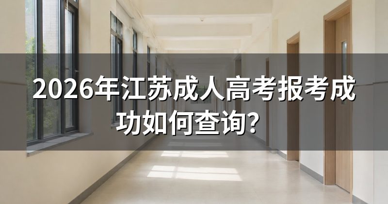 2026年江苏成人高考报考成功如何查询?