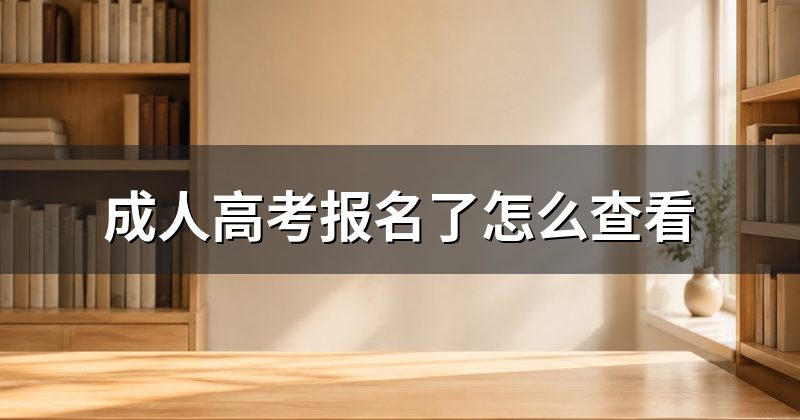 成人高考报名了怎么查看