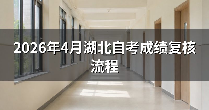2026年4月湖北自考成绩复核流程
