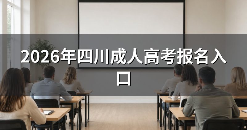2026年四川成人高考报名入口