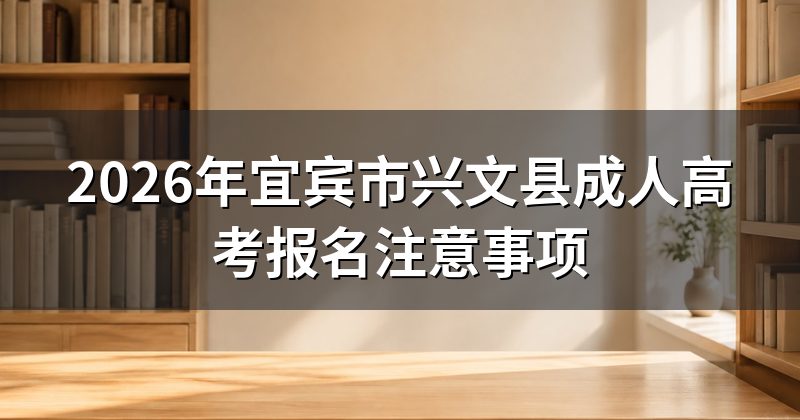 2026年宜宾市兴文县成人高考报名注意事项