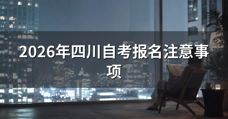 2026年四川自考报名注意事项