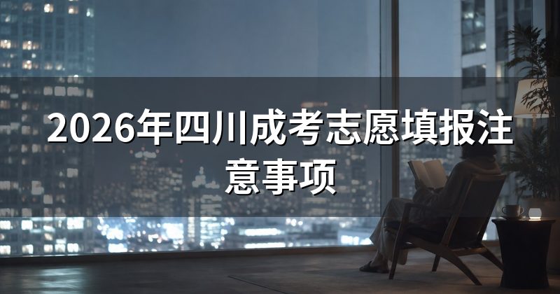 2026年四川成考志愿填报注意事项