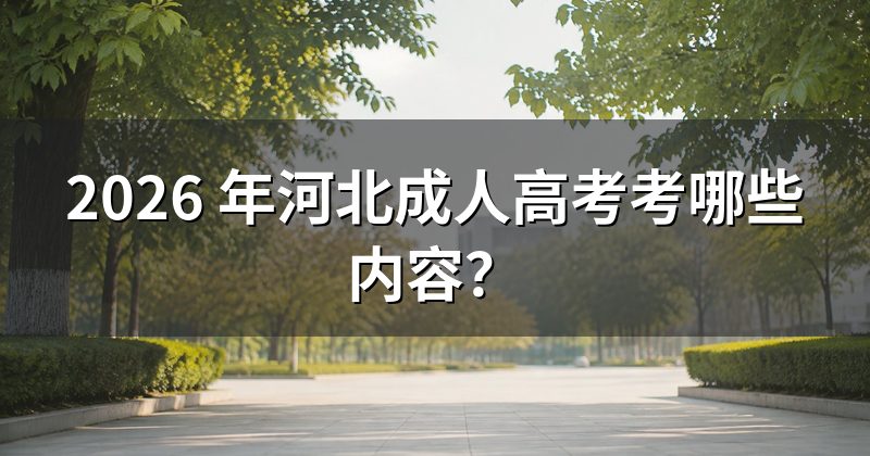 2026 年河北成人高考考哪些内容?