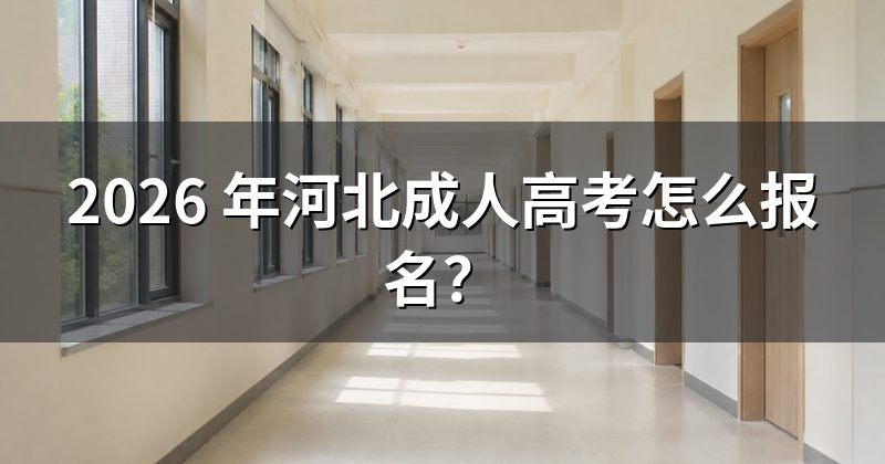 2026 年河北成人高考怎么报名?