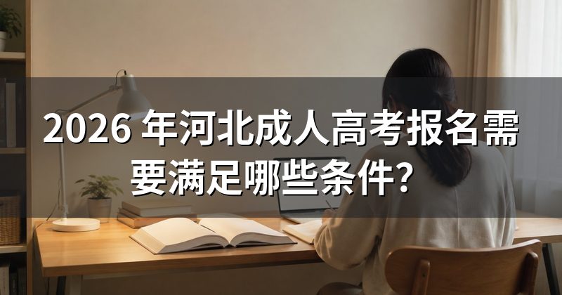 2026 年河北成人高考报名需要满足哪些条件?