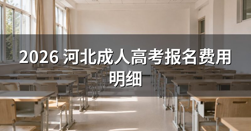 2026 河北成人高考报名费用明细