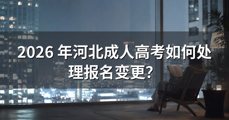 2026 年河北成人高考如何处理报名变更?