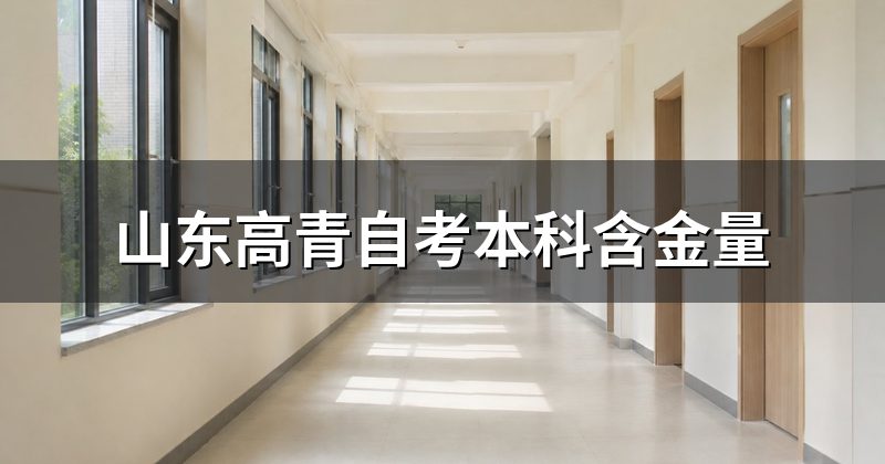 山东高青自考本科含金量