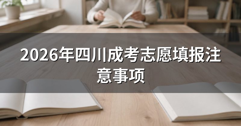 2026年四川成考志愿填报注意事项