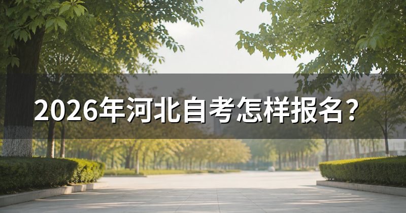 2026年河北自考怎样报名？