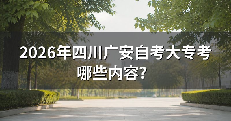2026年四川广安自考大专考哪些内容?