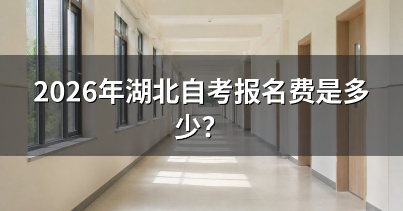 2026年湖北自考报名费是多少？