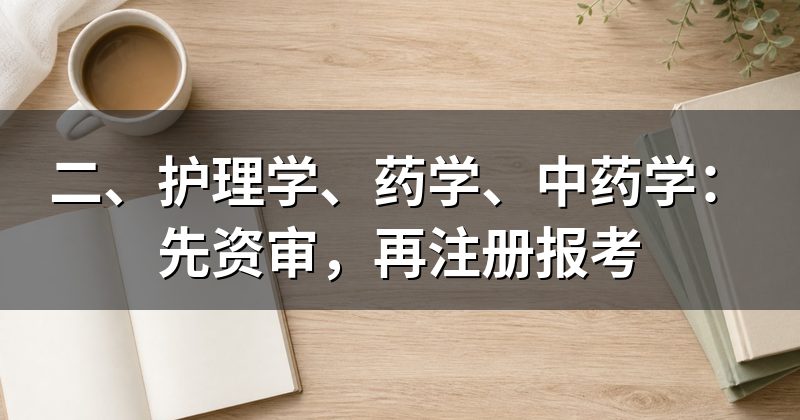 二、护理学、药学、中药学:先资审,再注册报考