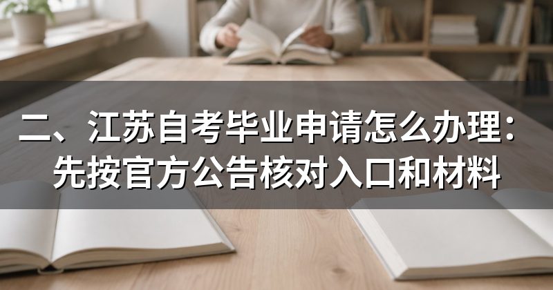 二、江苏自考毕业申请怎么办理：先按官方公告核对入口和材料