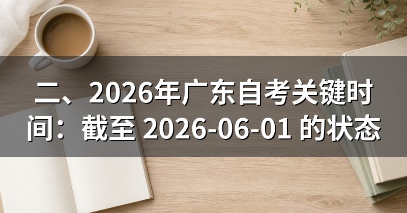 二、2026年广东自考关键时间：截至 2026-06-01 的状态