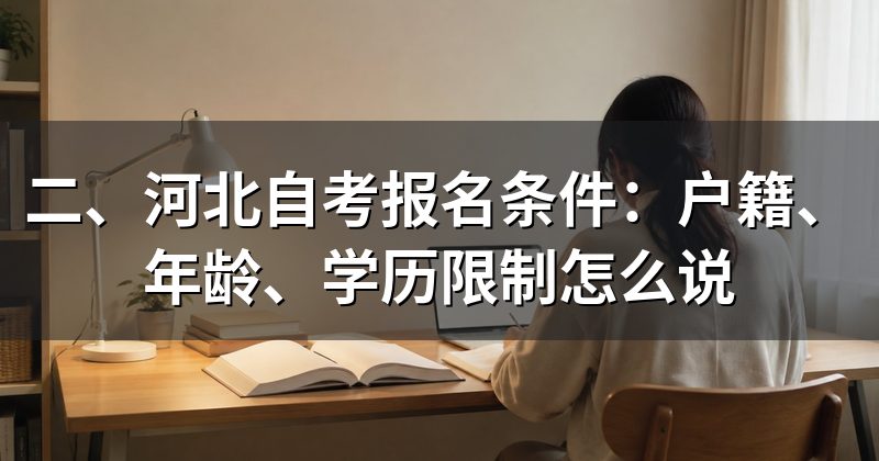 二、河北自考报名条件：户籍、年龄、学历限制怎么说