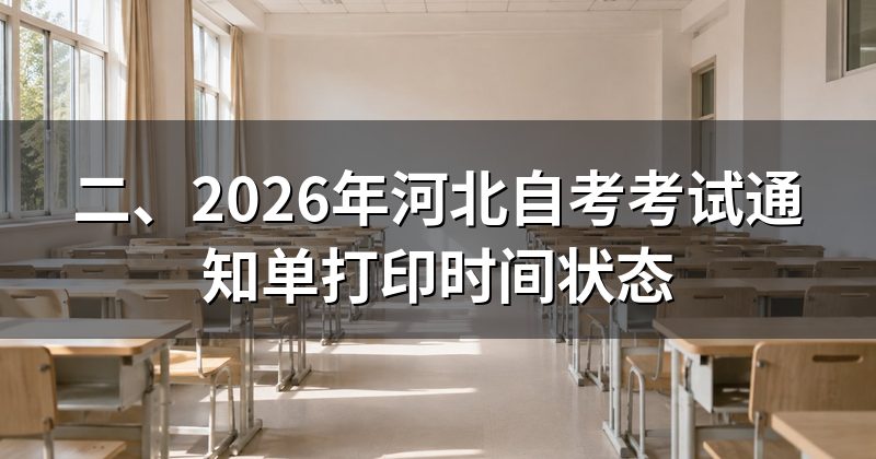 二、2026年河北自考考试通知单打印时间状态