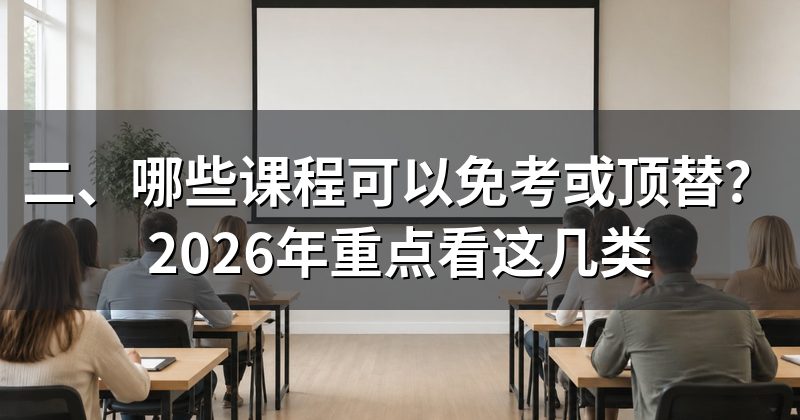 二、哪些课程可以免考或顶替？2026年重点看这几类