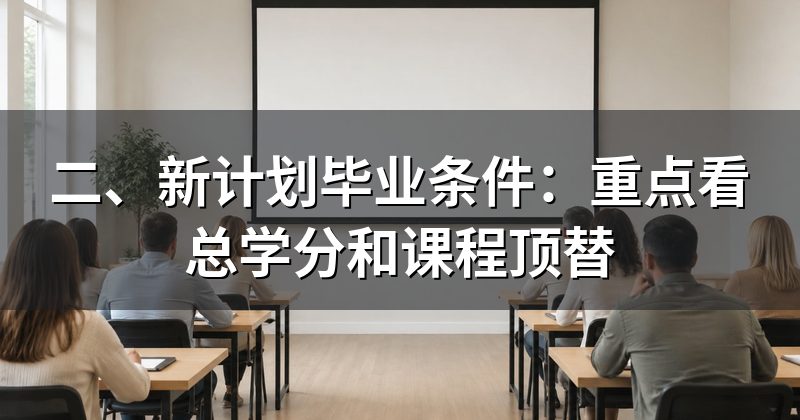 二、新计划毕业条件：重点看总学分和课程顶替