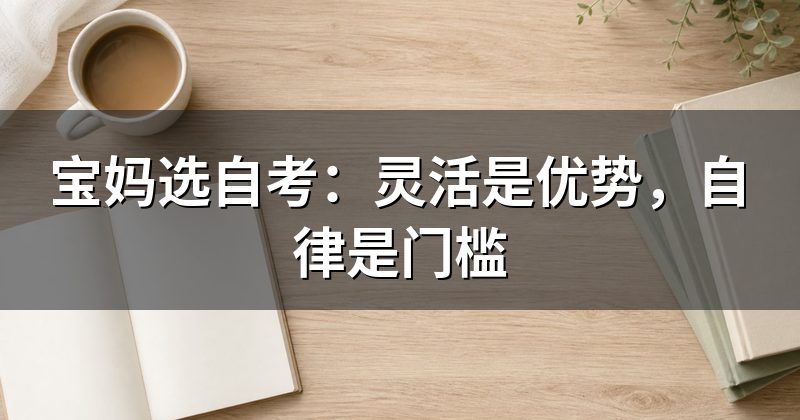宝妈选自考:灵活是优势,自律是门槛