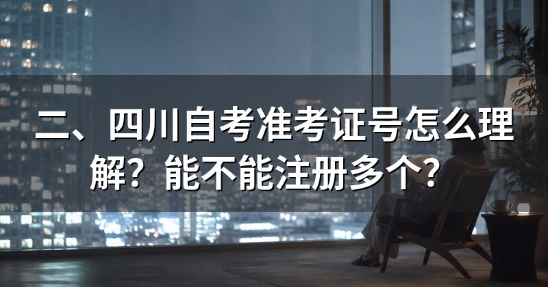 二、四川自考准考证号怎么理解？能不能注册多个？