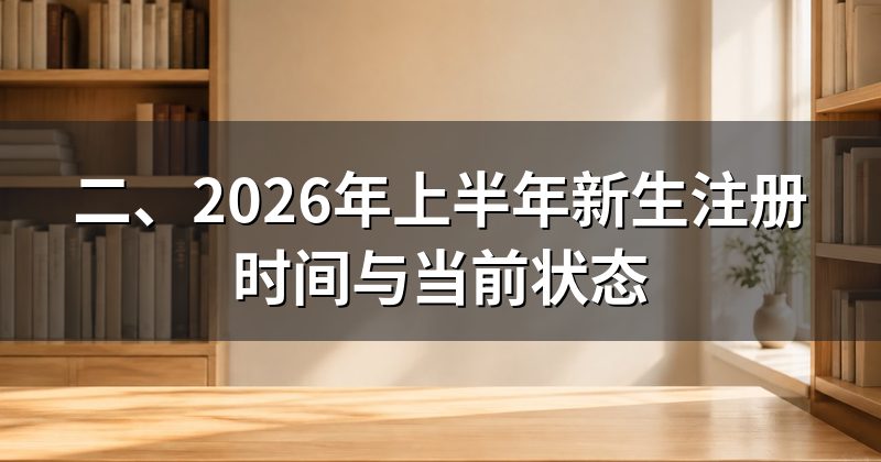 二、2026年上半年新生注册时间与当前状态