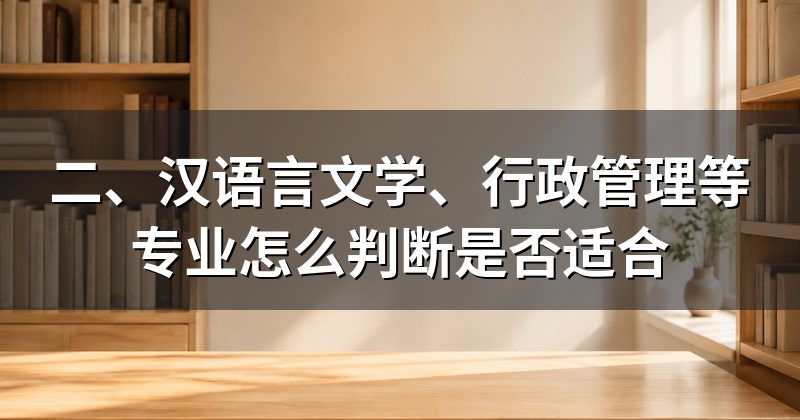 二、汉语言文学、行政管理等专业怎么判断是否适合