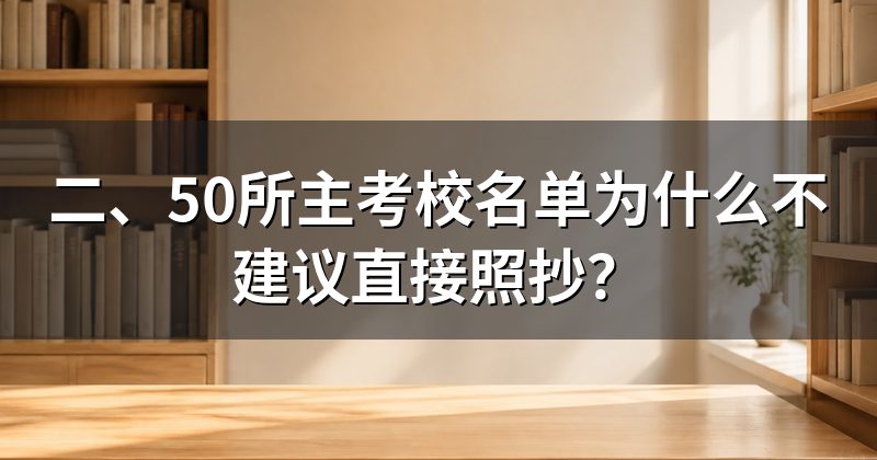 二、50所主考校名单为什么不建议直接照抄？